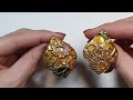 the cloisonne technique with lace textures on polymer clay. beautiful handmade earrings diy