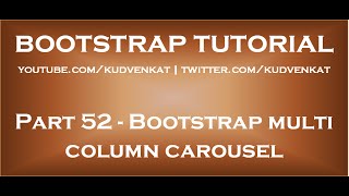 Bootstrap multi column carousel