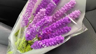 How to crochet lavender crochet flowers 💐 ดอกลาเวนเดอร์