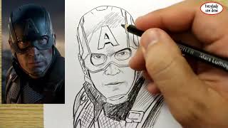 VERY EASY , How to draw captain america  / learn drawing academy