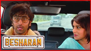 Ranbir & Pallavi Steals The Car From Javed Jaffery | Besharam | Movie Scene | Rishi Kapoor