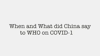 Timeline: When and what did China say to WHO on COVID-19?