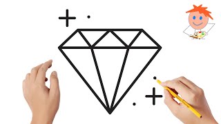 How to draw a diamond | Easy drawings