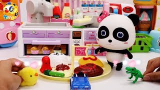 Panda Pretend Play Cooking Food Toys | Kitchen Play Set | Super Rescue Team | Play Doh | ToyBus