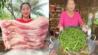 Daily Lifestyle: Fry Green pepper recipe, Pork belly shrimp salad, Yummy fry chicken, Country chef