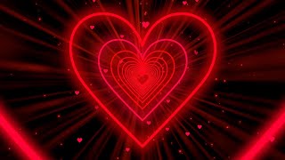 Heart Tunnel❤️Red Heart Background | Neon Heart Background Video | Wallpaper Heart [10 Hours]
