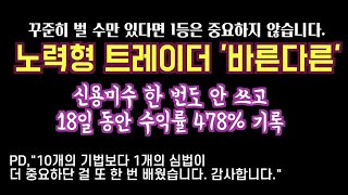 [2022영웅전 - 음성 인터뷰] 10개의 기법보다 중요한 건 1개의 심법, 신용미수 전혀 안 쓰고 18거래일 478% 기록한 노력형 스캘퍼 '바른다른' 트레이더.