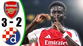 Arsenal vs Dinamo Zagreb 3-2 - All Goals \u0026 Highlights - 2025