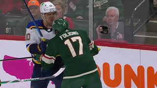 Marcus Foligno exchanged jabs with Brayden Schenn