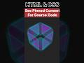 🚀 Build an Interactive 3D Rotating Wireframe Cube with HTML & CSS || #shorts #trending #viralvideo