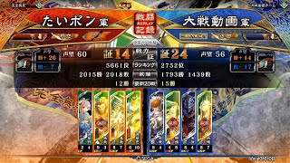 【三国志大戦】4枚画竜点睛vs4枚巨虎の王道【vs丞相】