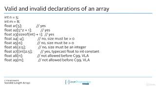 4 Variable Length Arrays