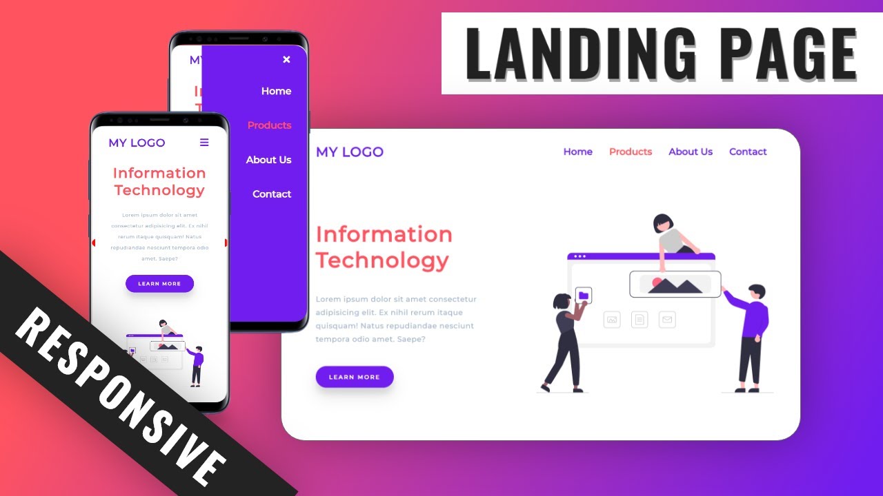 RESPONSIVE Landing Page [HTML | CSS | JAVASCRIPT] - YouTube