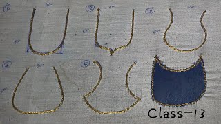 3Days aari class -13 Types of neck design and net cloth fixing/step by step method💖#embroidery #aari