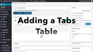 Adding a Tabs Table - WordPress