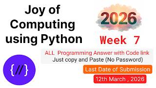 NPTEL Joy of Computing Using Python Week 7 🔥 All Programming Solutions + Code Link (2026)