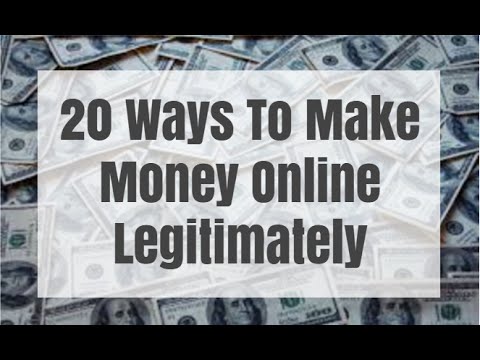 20 Ways To Make Money Online Legitimately - YouTube