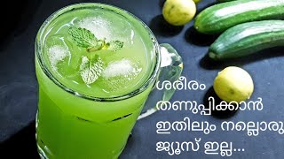 Summer Special Juice | Cucumber Mint Lemonade Recipe in Malayalam | Kerala Recipes