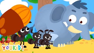 Elephant \u0026 Ants Go Marching | YouKids Nursery Rhymes