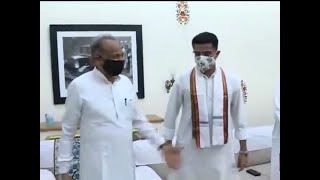 Rajasthan: Sachin Pilot meets Ashok Gehlot at his residence ahead of CLP meeting