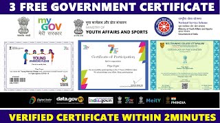 3 Free Government Certificates | NSS Free Certificate | MY Gov Quiz Certificate #govquizanswers