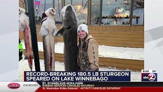 First day of sturgeon spearing nets 169 sturgeon, including the 4th-largest on the Winnebago syst...