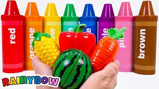Best Learn Fruit and Vegetable Names for Kids with Toy Crayon Surprises!