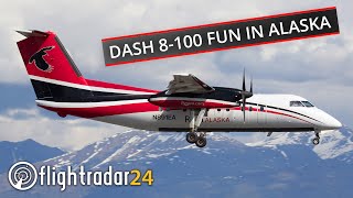 Mountains and ice! Ravn Alaska Dash 8 flight from Unalakleet to Anchorage