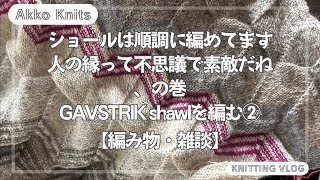 【編み物・雑談】順調に編み進めてます・人の縁って不思議で素敵だ、の巻　GAVSTRIK shawlを編む②【Knitting Vlog】