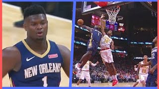 Zion Williamson NASTY POSTER DUNK DESTROYS THE RIM First Poster Dunk in the NBA  October 7 2019