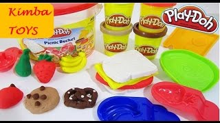 Play Doh Picnic Bucket set PLAYDOH review // creative FUN with Sandwich Cookies