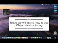 JavaScript Object destructuring  feature (ES6) || JavaScript with Sahil #javascript Tutorial
