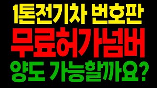 전기차 넘버 양도 가능한가요? 무료로 허가받은 넘버인가요? 신규 허가 넘버 가능한가요?