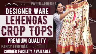 Royal Designer Lehengas | custom made lehengas | weeding lehengas | Crop tops | Telangana Pilla