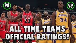 ALL NBA 2K18 ALL TIME TEAMS RATINGS REVEALED!! (OFFICIAL RATINGS)