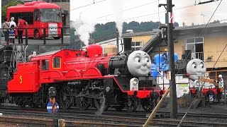 大井川鉄道 2016年 きかんしゃトーマス ジェームス バスのバーティその１【Japanese real Thomas\u0026James\u0026Bertie Part1】朝の新金谷と家山ふかん