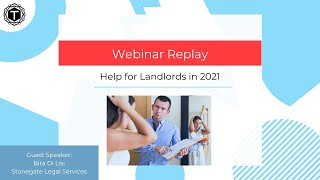 WEBINAR REPLAY:  Help for Landlords - Navigating the Rental Market in the GTA in 2021
