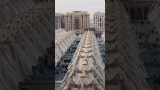 Opening of umbrellas in Masjid Al Nabawi #arabic #araidstraveltrips #ytshorts #muslim  #subscribe