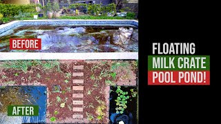 How to make a Floating Garden Pond with recycled milk crates