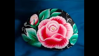 One Stroke Rose Painting on Stone | Easy Step by Step Tutorial for Beginners | Acrylic Painting