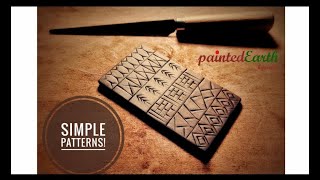 Simple patterns using a fettling knife - part 2 #terracottajewellery #howtomake #patterns