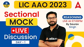 LIC AAO 2023 | Practice Set-1 | Reasoning Questions by Saurav Singh