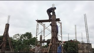 How To Build Concrete Column System For The House - Build Houses Step By Step