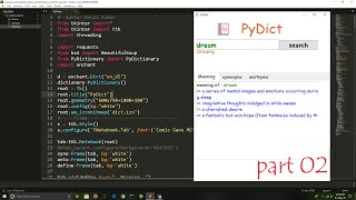 Python online Dictionary using Tkinter version 2.00||Get the source code