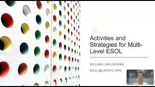 Multi Level Adult ESOL Preview Tip