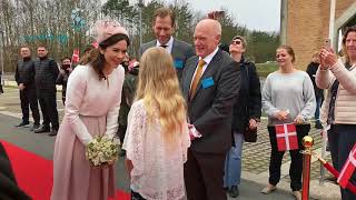 Princess Mary receives flowers from Josephine as she opens new Hospital