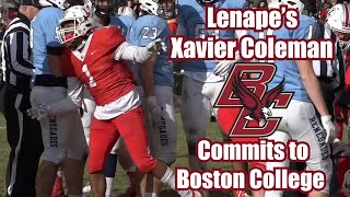 Xavier Coleman Commits to Boston College | Lenape Football | Junior Year Highlights