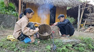 Homeless boy and girl dig, hunt, sell and chop trees for beard gardening-Homelss boy