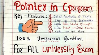 Pointers in C | C Programming Tutorial | With Handwritten Notes | Code Hacker