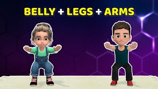 BELLY + LEGS + ARMS: KIDS WORKOUT AT HOME